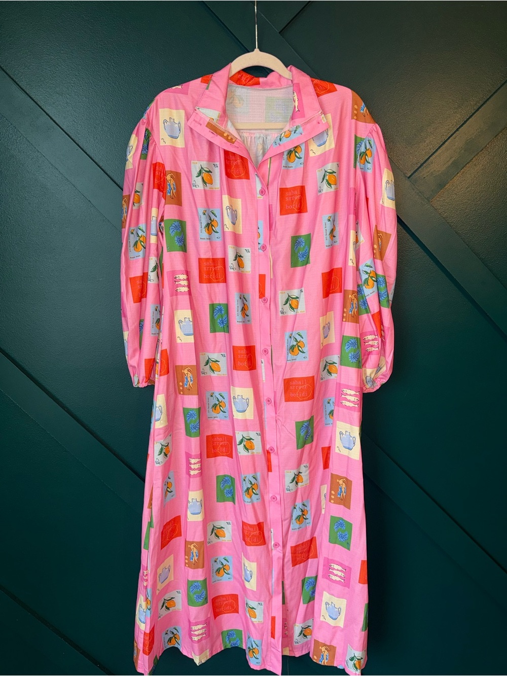 Women's Linen Blend Pink Printed Maxi Dress with Belt Resort Wear Aesthetic - Picture 3 of 10